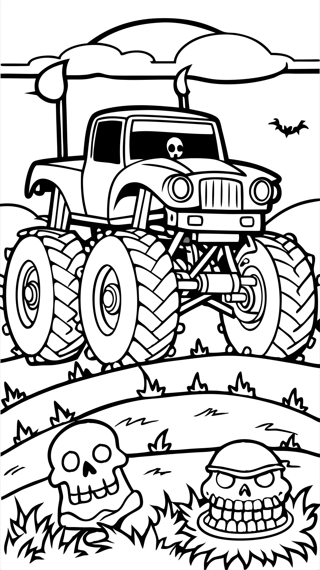 Coloriage de camion monstre monstre monstre grave.